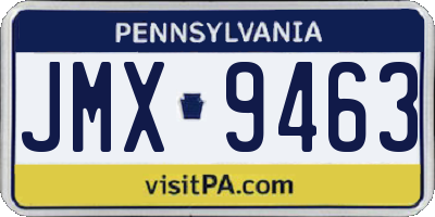 PA license plate JMX9463