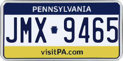 PA license plate JMX9465