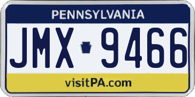 PA license plate JMX9466