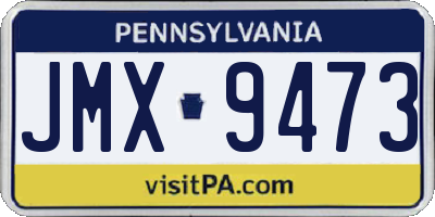 PA license plate JMX9473