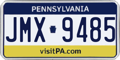 PA license plate JMX9485