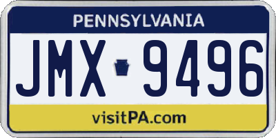 PA license plate JMX9496