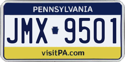 PA license plate JMX9501