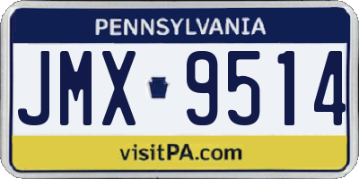 PA license plate JMX9514