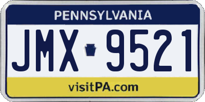 PA license plate JMX9521