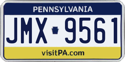 PA license plate JMX9561