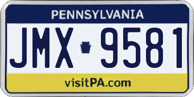 PA license plate JMX9581
