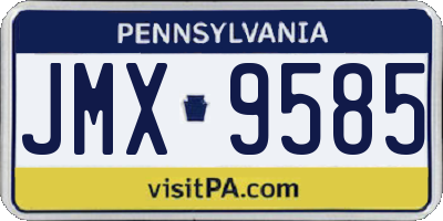 PA license plate JMX9585