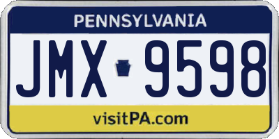 PA license plate JMX9598