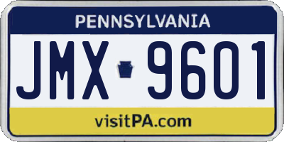 PA license plate JMX9601