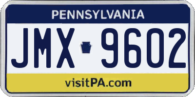 PA license plate JMX9602