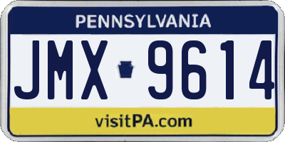PA license plate JMX9614