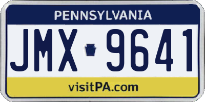 PA license plate JMX9641