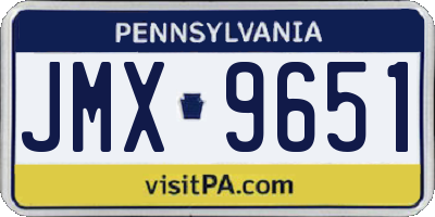 PA license plate JMX9651