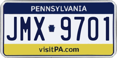 PA license plate JMX9701