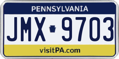 PA license plate JMX9703