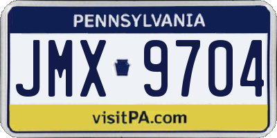 PA license plate JMX9704