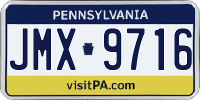 PA license plate JMX9716