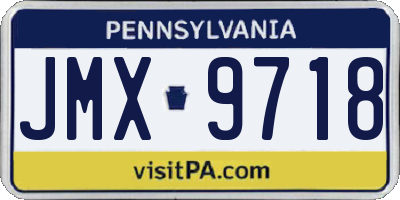 PA license plate JMX9718