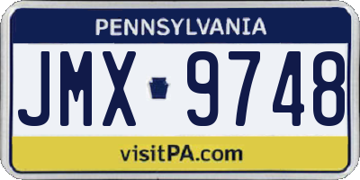 PA license plate JMX9748