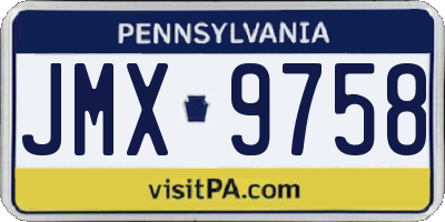 PA license plate JMX9758