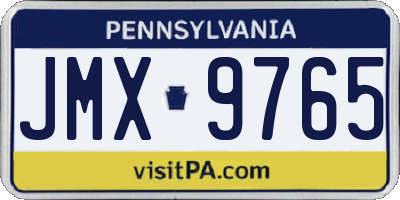 PA license plate JMX9765