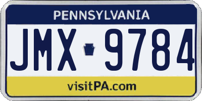 PA license plate JMX9784
