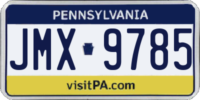 PA license plate JMX9785