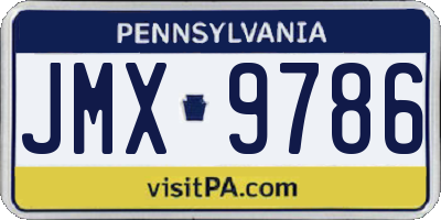 PA license plate JMX9786