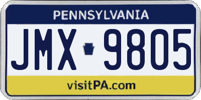 PA license plate JMX9805
