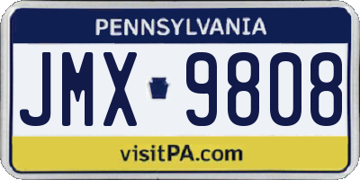 PA license plate JMX9808