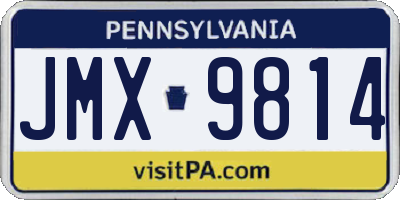 PA license plate JMX9814