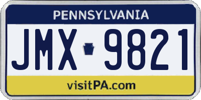 PA license plate JMX9821
