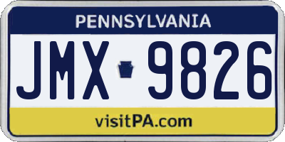 PA license plate JMX9826