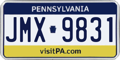 PA license plate JMX9831