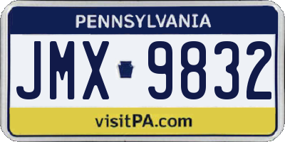 PA license plate JMX9832