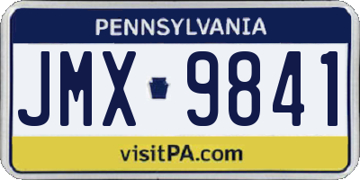 PA license plate JMX9841