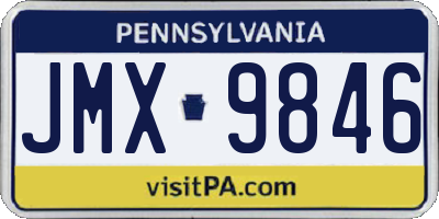 PA license plate JMX9846
