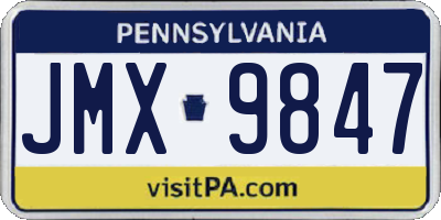 PA license plate JMX9847