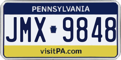 PA license plate JMX9848