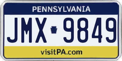 PA license plate JMX9849
