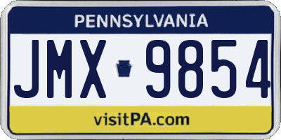 PA license plate JMX9854