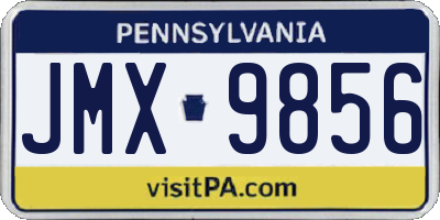 PA license plate JMX9856