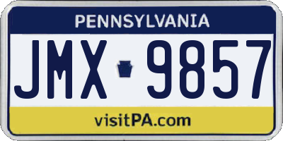 PA license plate JMX9857