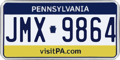 PA license plate JMX9864