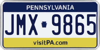 PA license plate JMX9865