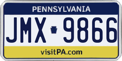 PA license plate JMX9866