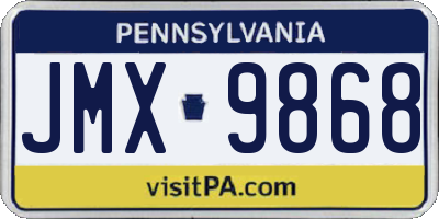 PA license plate JMX9868