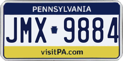 PA license plate JMX9884