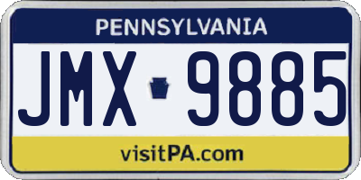 PA license plate JMX9885